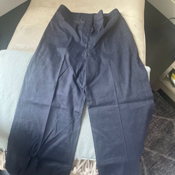 Theory Wide Leg High Waist Linen Pants - Picture 1 of 2